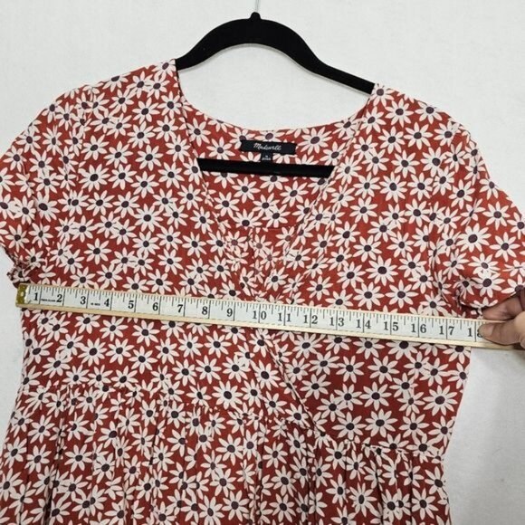 Madewell Clara Midi Short Sleeve Dress in Russet Falling Daisies Medium - Picture 7 of 13